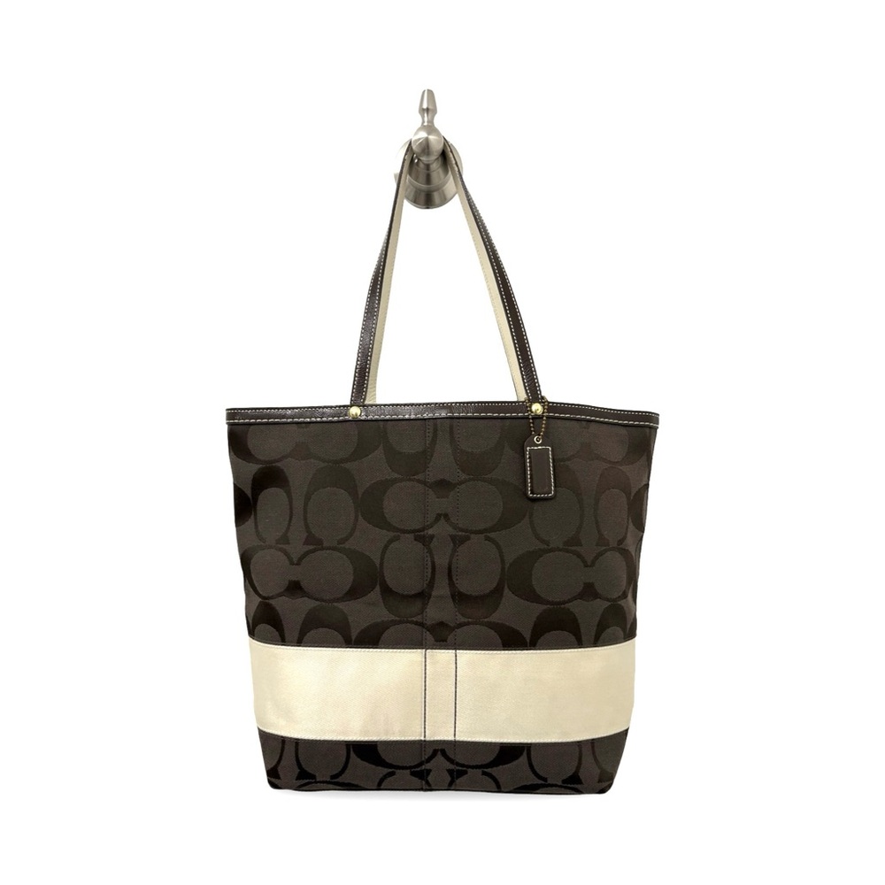 Coach 10125 Vintage Reversible Tote Brown and Cream Pre Owned Rare